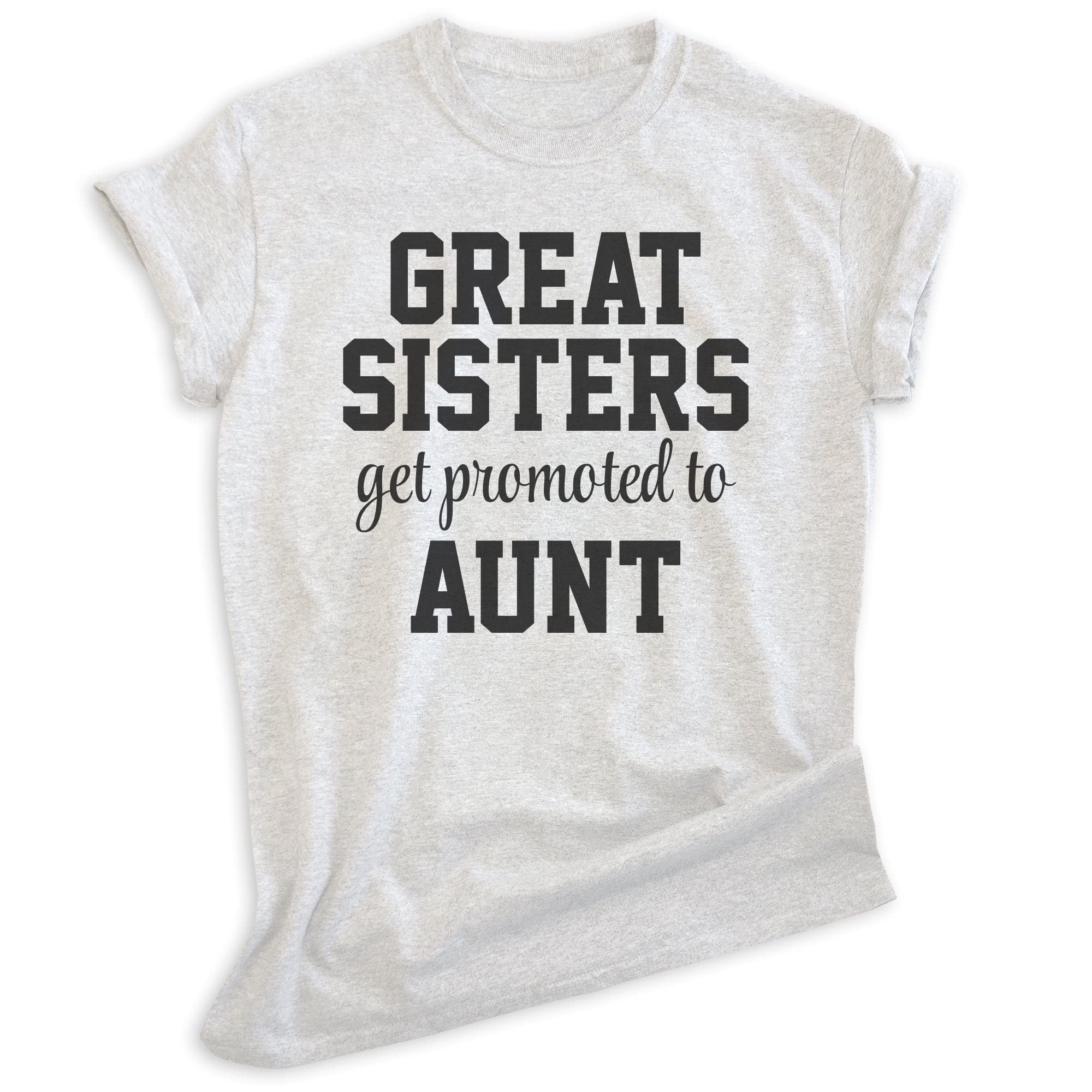 EVERTREE CLOTHING Funny Aunt T-Shirt for Women & Men - Unisex Cotton Tee for New Aunts, Sister-to-Aunt Promotion Gift - Perfect for Baby Showers, Family Reunions & Birthday Celebrations