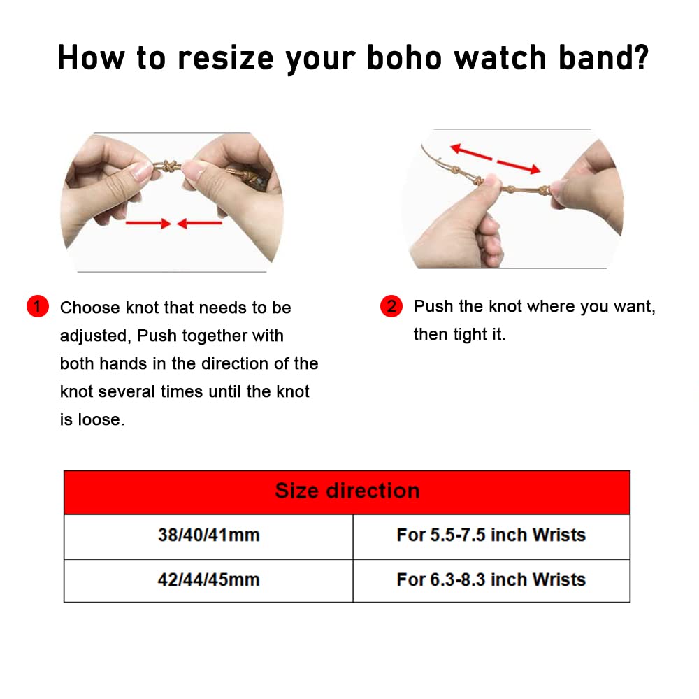 Handmade Boho Natural Stone Apple Watch Band - Compatible with 38mm 40mm 41mm 42mm 44mm 45mm 49mm Ultra & All Series (SE/SE2/8/7/6/5/4/3/2/1) - Stylish Unisex Bracelet Replacement for Workout, Office & Casual Wear