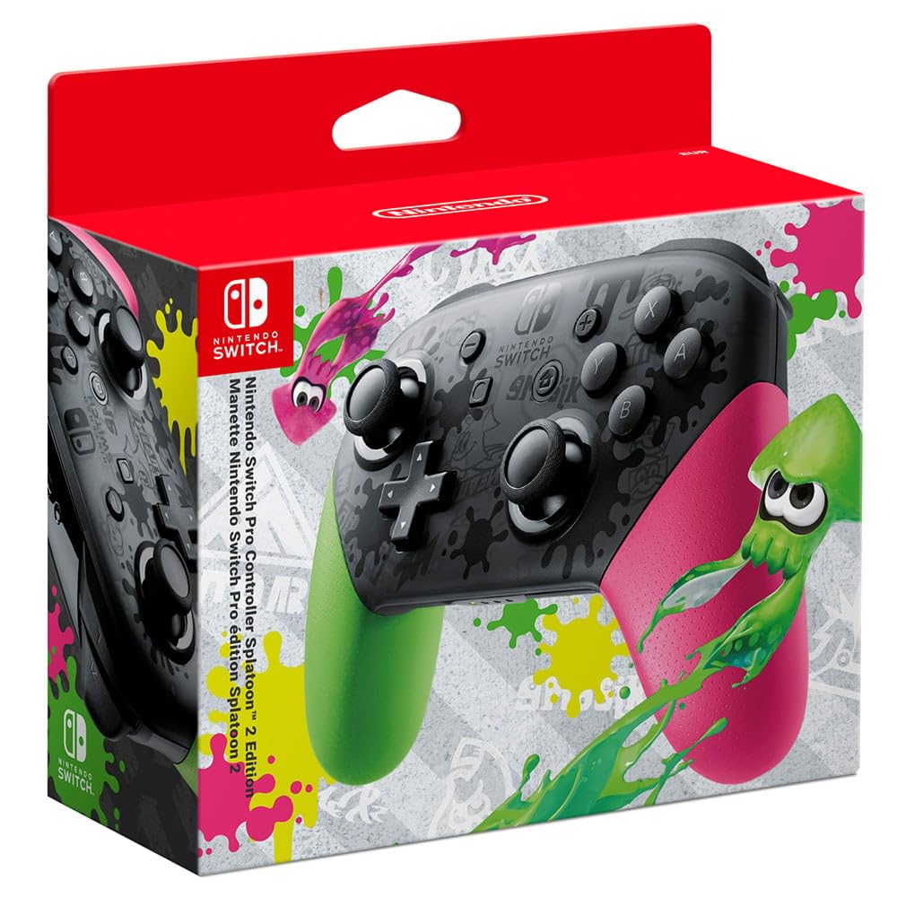Splatoon 2 Edition Nintendo Switch Pro Controller - Wireless Gamepad for Nintendo Switch - Compatible with All Switch Games - Perfect for Multiplayer Gaming & Competitive Play