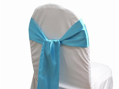 200 Pcs Satin Chair Sashes - Turquoise Wedding Bow Ties for Chair Decorations, Party Supplies, Bridal Shower & Event Decor | Perfect for Weddings, Banquets, Baby Showers and Special Occasions