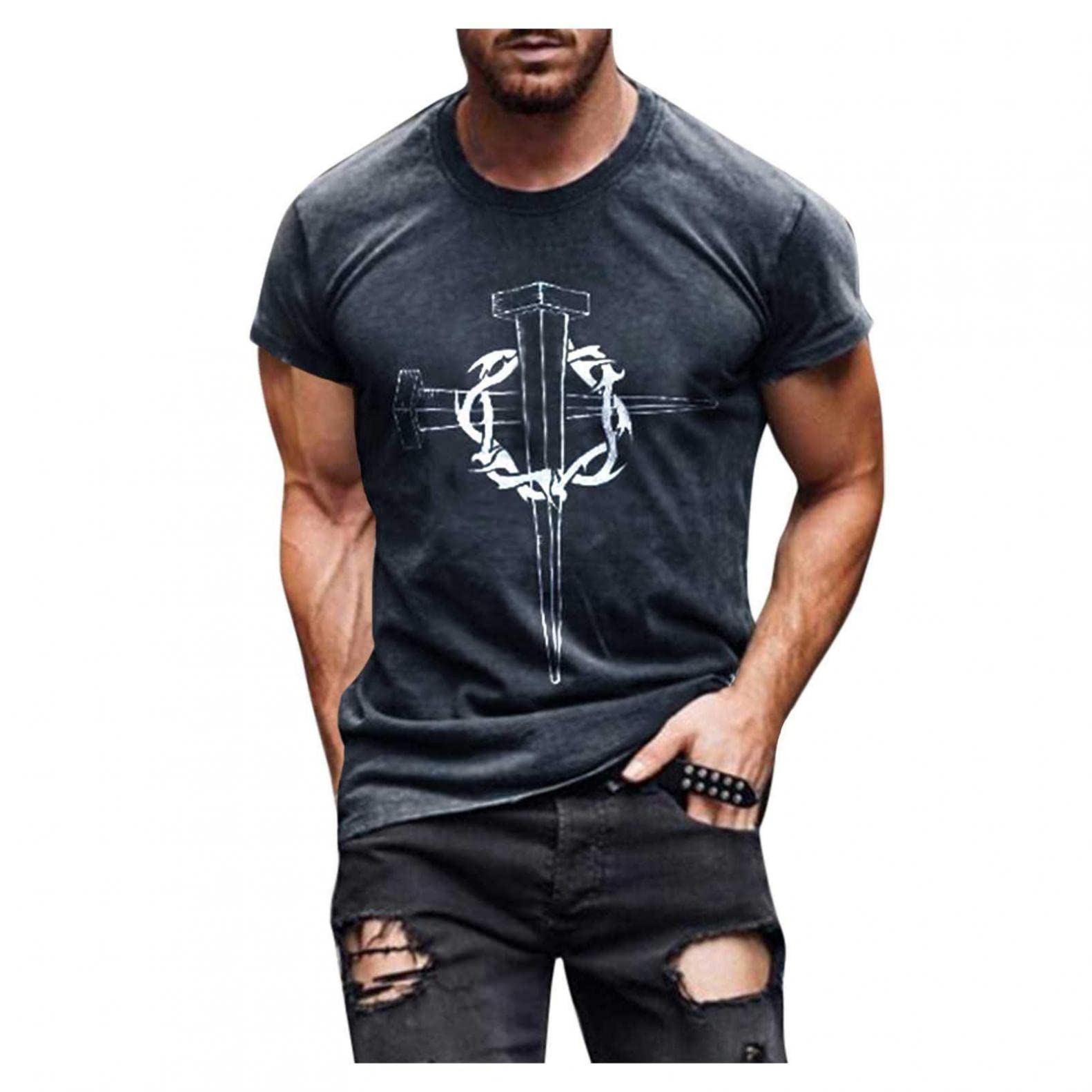 Funny Abstract Graphic T-Shirts for Men | Casual Short Sleeve Summer Tees | Printed Cotton Tops for Everyday Wear & Street Style Outfits