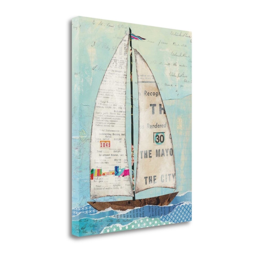 At The Regatta III By Courtney Prahl - Premium Fine Art Giclee Print on Gallery Wrapped Canvas - Ready to Hang Wall Decor for Living Room, Bedroom & Office