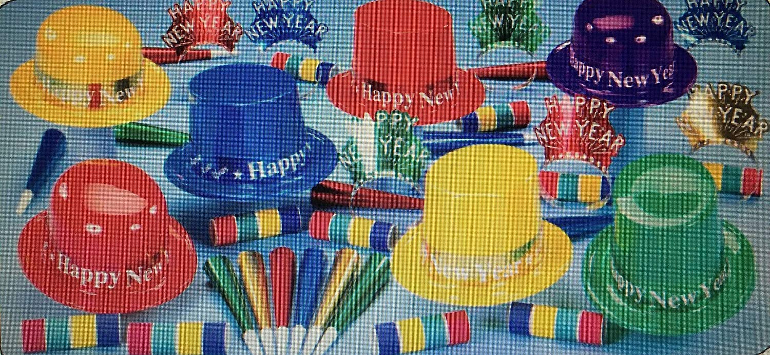 50-Piece Multicolor New Year's Eve Party Supplies Kit with Balloons - Perfect for NYE Celebrations, Countdown Parties & Festive Gatherings