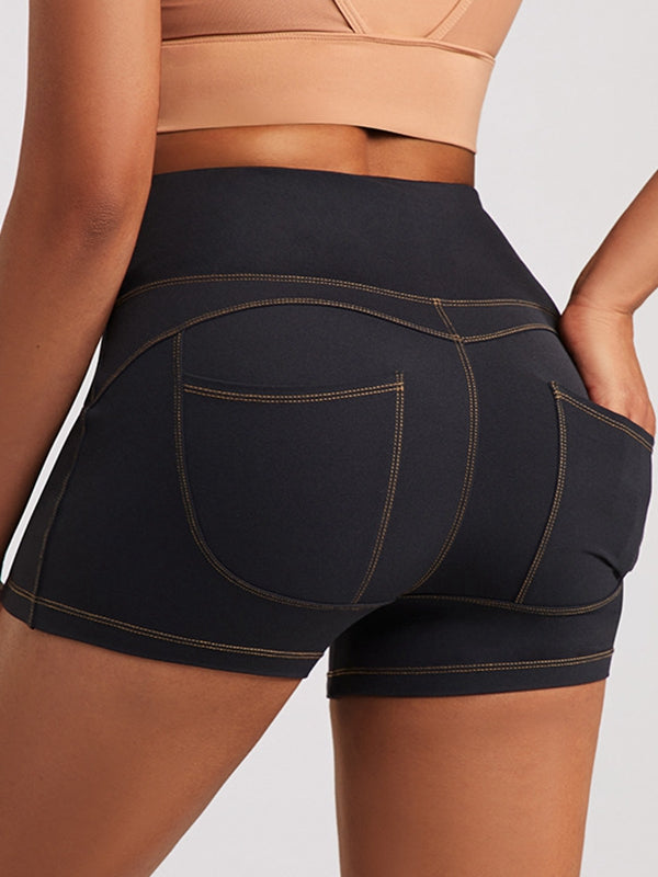 ZASUWA Women's Sexy High Waist Denim Shorts with Pockets - Quick Dry Comfort Stretch - Perfect for Summer, Beach, Gym & Casual Wear