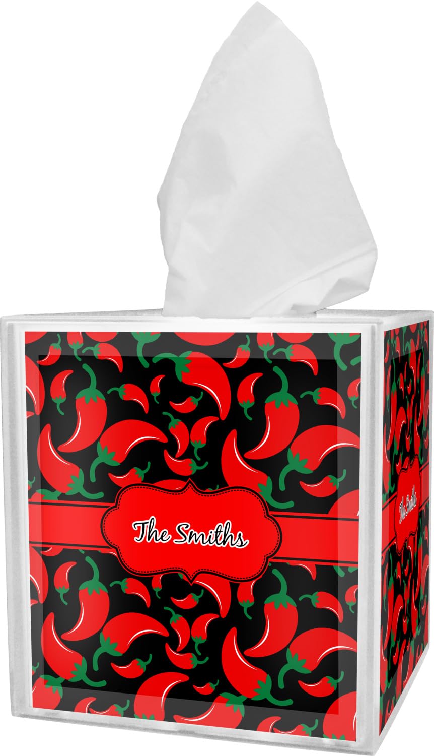 Custom Chili Peppers Tissue Box Cover - Handmade Decorative Home Accessory for Kitchen, Bathroom, or Living Room - Perfect Gift for Spicy Food Lovers