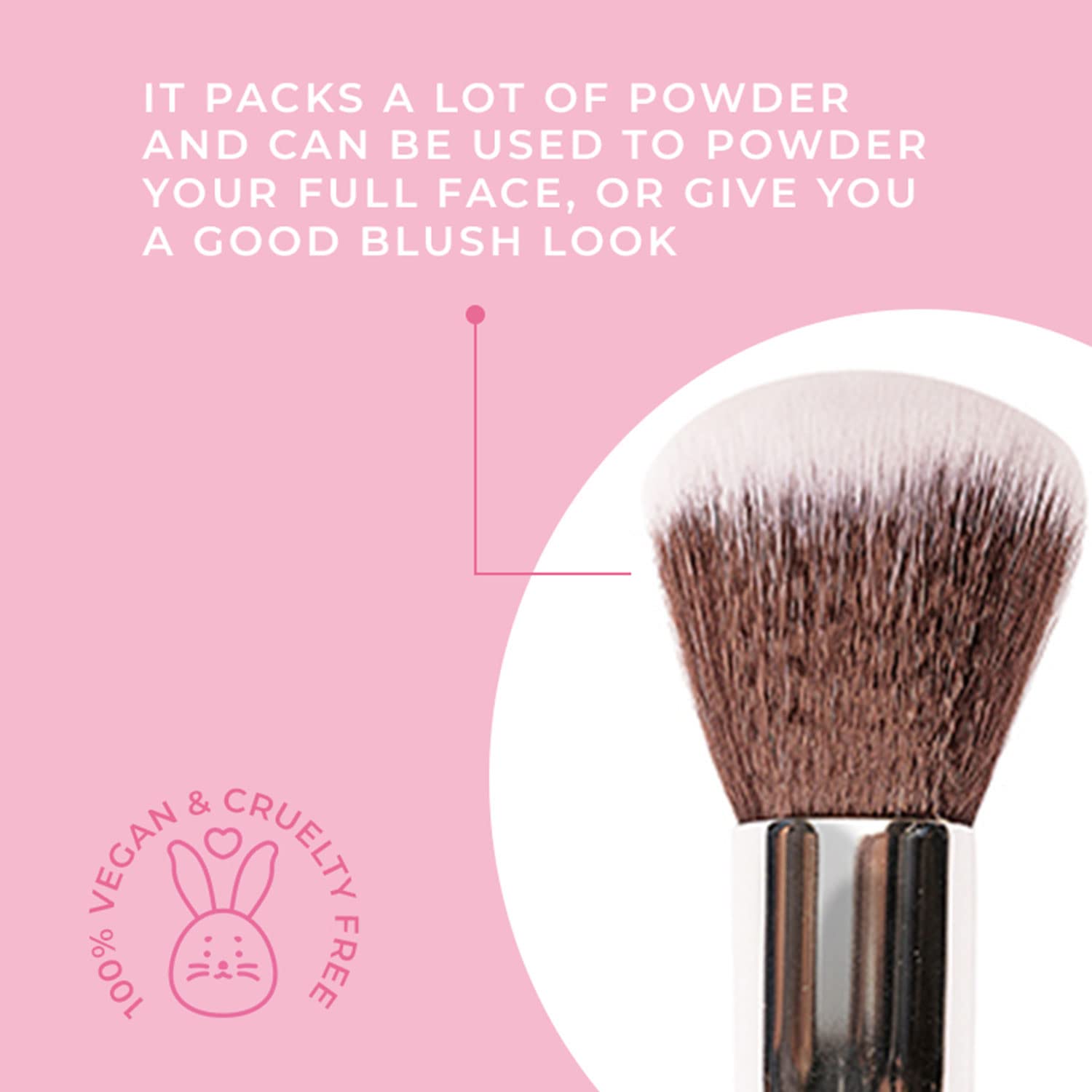 PRAUSH P01 Professional Powder Brush - Soft Kabuki Makeup Brush for Flawless Face & Mineral Foundation Application | Perfect for Contouring, Blending & Setting Powder