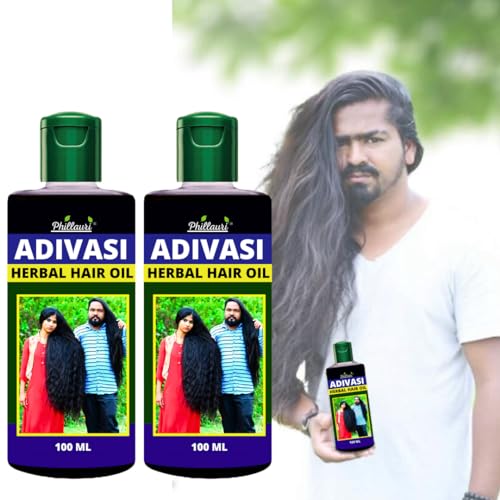 Herbal Hair Growth Oil - Pure Adivasi Ayurvedic Treatment for Hair Fall Control & Thickening | Natural Remedy for Dry, Damaged Hair & Scalp Care | Perfect for Daily Use & Hair Regrowth Therapy