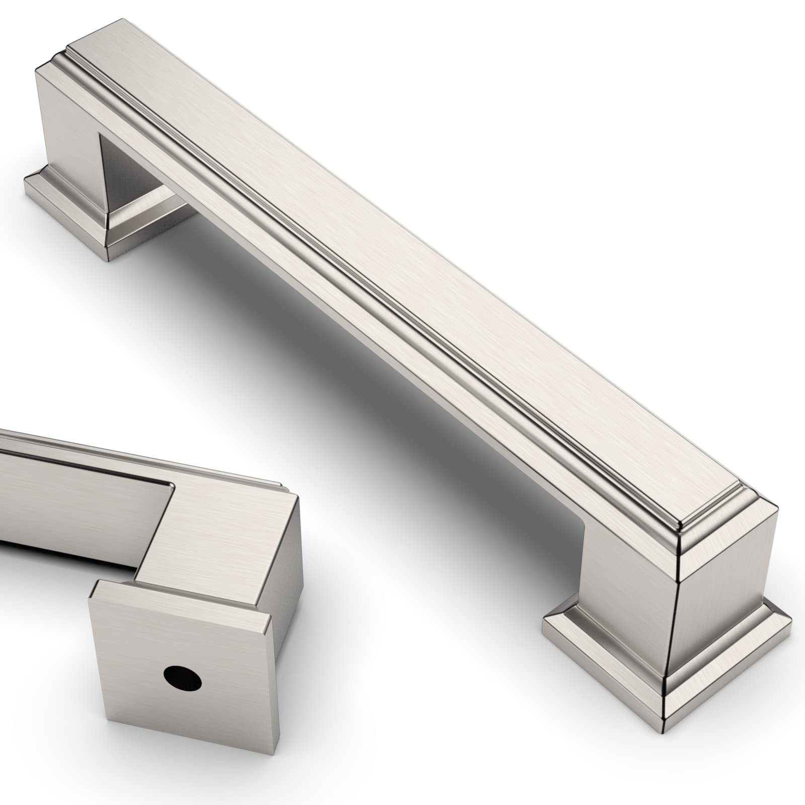 Asidrama 25 Pack 3.75 Inch (96mm) Brushed Satin Nickel Cabinet Handles - Modern Drawer Pulls for Kitchen Cabinets, Cupboards, Dressers & Furniture Hardware - Perfect for Home Renovation & DIY Projects