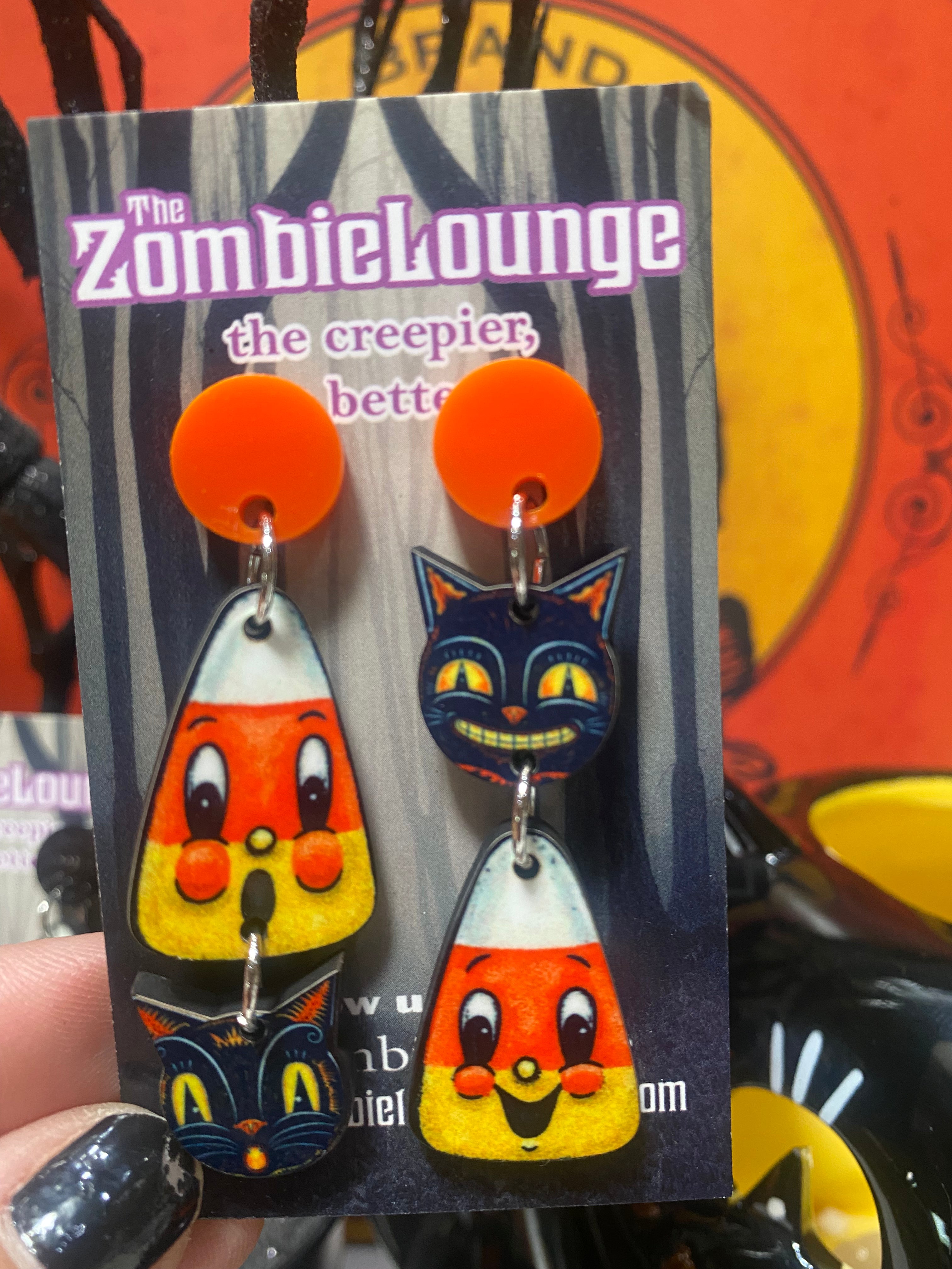 Johanna Parker Design Halloween Hanging Earrings - Spooky Dangle Earrings for Women | Witch, Bat & Pumpkin Jewelry | Perfect for Halloween Parties & Costume Accessories