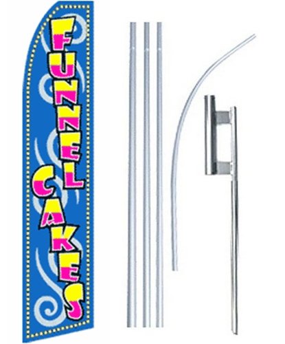 Colorful Swooper Flutter Feather Flag with Pole & Ground Spike - Blue, Yellow, Pink for Outdoor Events, Sports Games, and Festivals