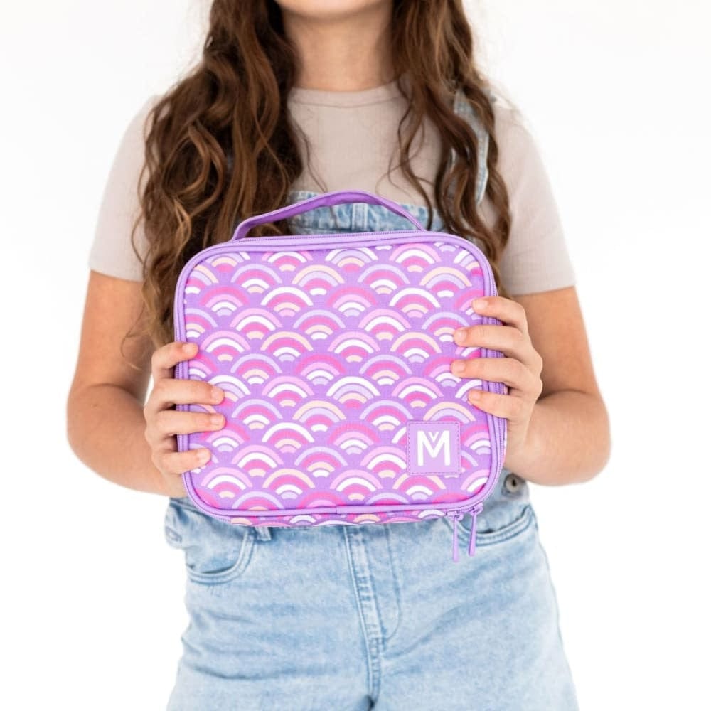 Montii Co. Medium Rainbow Roller Insulated Lunch Bag - Leakproof Cooler for School, Work & Picnics - BPA-Free Thermal Food Container for Kids & Adults