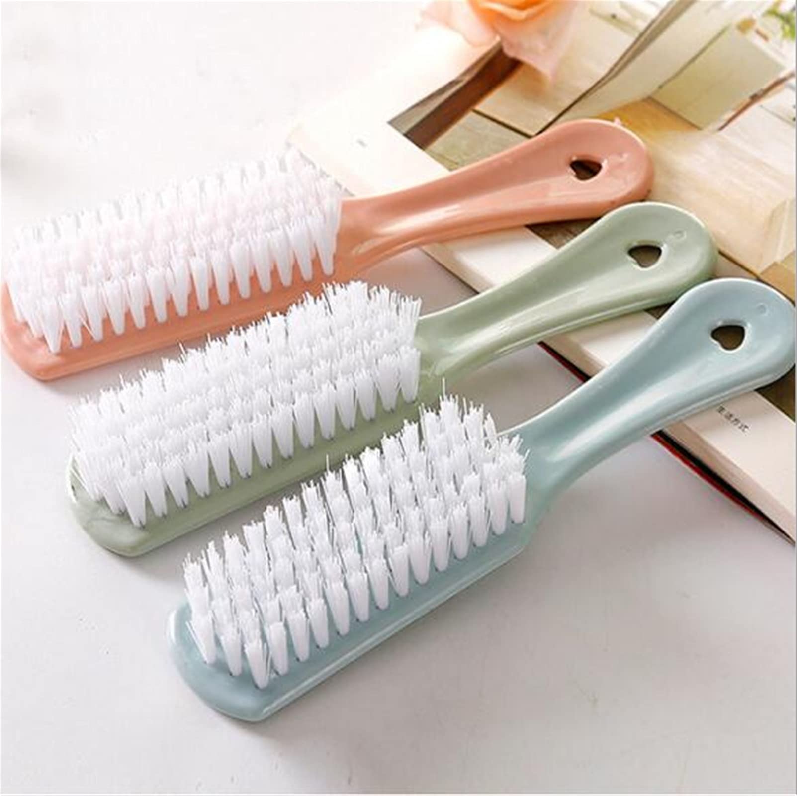 JUNMIN Small Plastic Brushes for Shoes Cleaning - Soft Bristle Shoe Brush & Laundry Brush (1 Pack) - Perfect for Sneakers, Boots, and Delicate Fabric Care