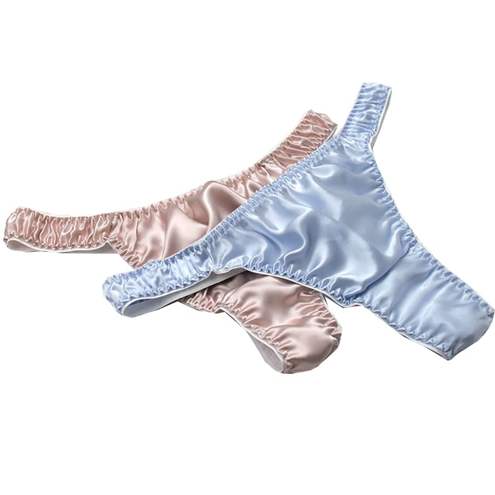 3 Pairs Women's Pure Silk String Bikini Panties - Soft Sexy Thong Underwear for Summer & Beach (S-XL) | Healthy Comfort Wear for Vacation, Swim, Lounge & Romantic Occasions