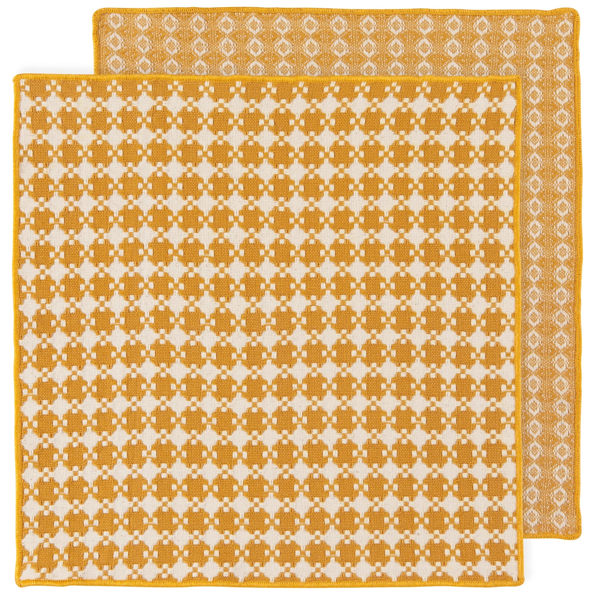 Premium Danica Heirloom Assorted Woven Dishcloths Set of 2 - Ochre Color | Eco-Friendly Kitchen Towels for Washing Dishes, Cleaning Countertops & Drying Hands