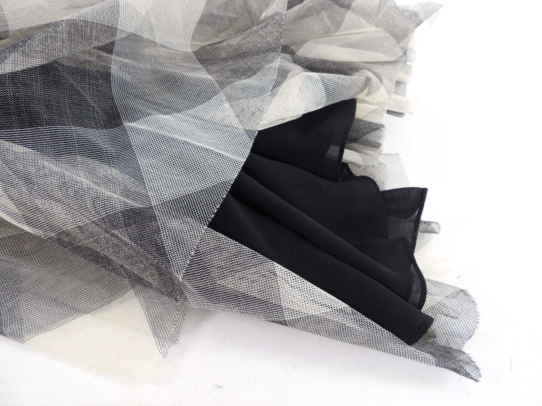 Christian Dior Grey Check Tulle Skirt - Elegant Women's Designer Skirt for Parties, Weddings & Special Occasions