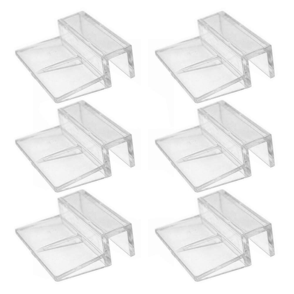 8mm Acrylic Aquarium Cover Clips - 6 Pack for Rimless Fish Tanks | Secure Glass Lid Support for Home & Office Aquariums