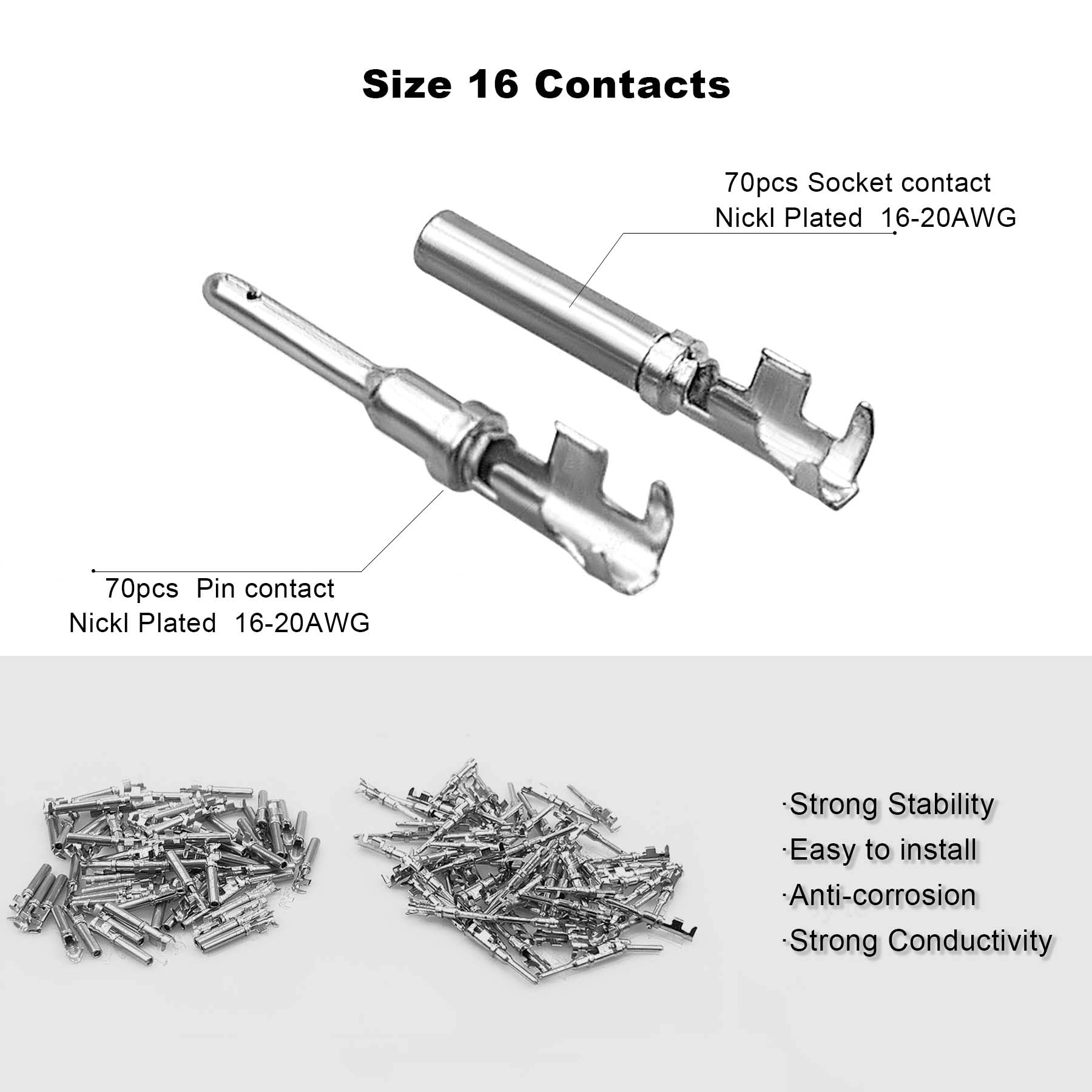 188Pcs Deutsch Connector Kit - 8 Sets 2/3/4/6/8/12 Pin Waterproof Automotive Electrical Wire Connectors & Terminals for Car, Truck, Motorcycle Wiring & Electrical Repairs