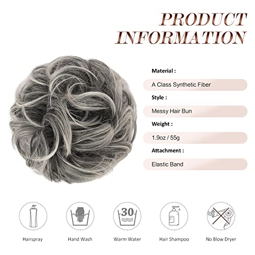 Large Curly Hair Bun Scrunchie Extension - Perfect for Ponytails, Updos & Everyday Hairstyles
