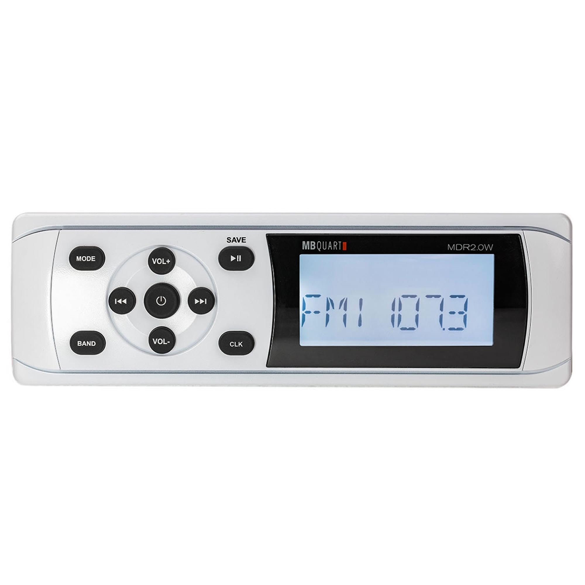 MB QUART MDR2.0W White Marine Boat AM/FM Stereo Receiver with Bluetooth, USB & RCA Inputs - Perfect for Boating, Fishing & Water Sports