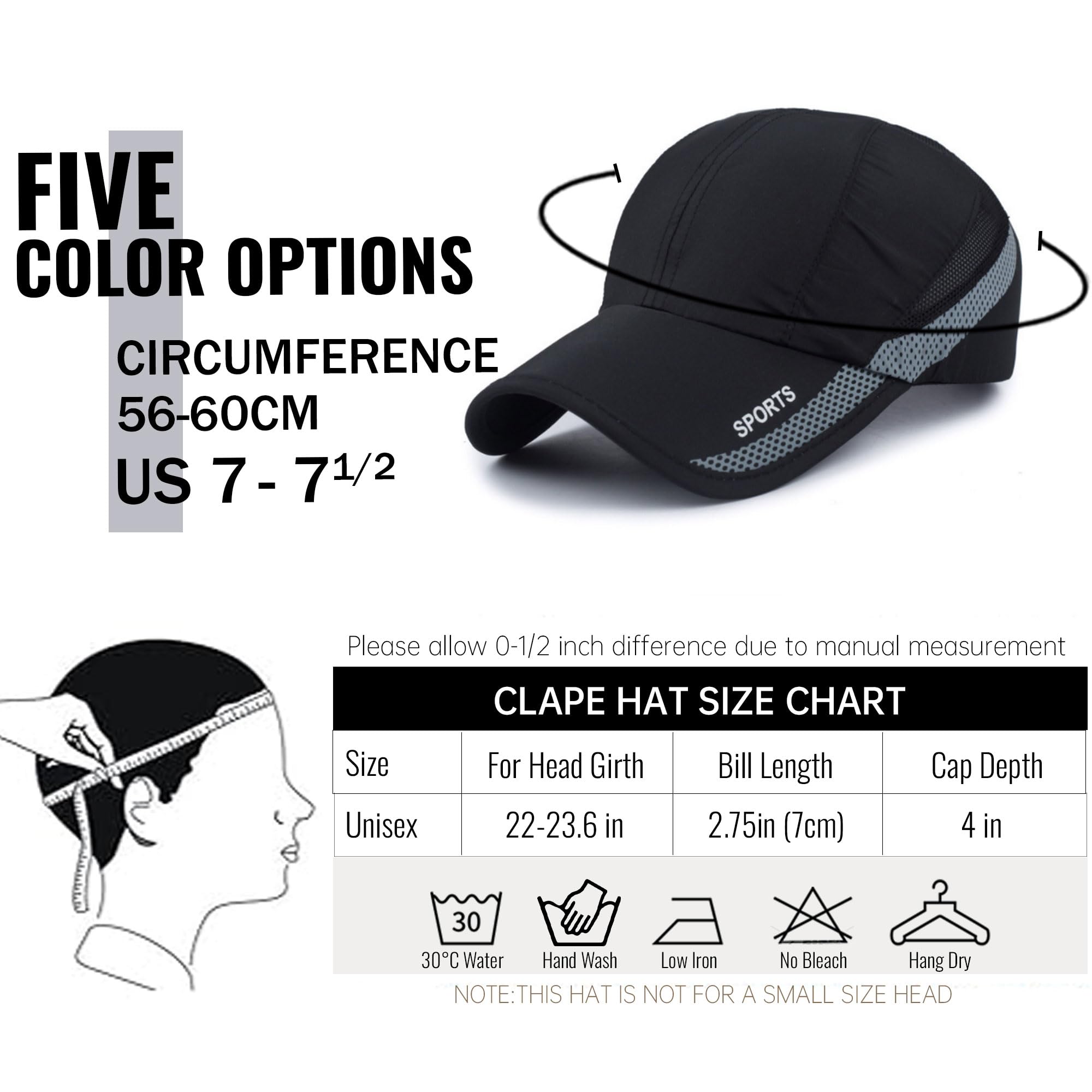 CLAPE UPF50+ Outdoor Sun Visor Hat - Lightweight Waterproof & Breathable Sports Cap for Men Women - Ultra Thin Cooling Baseball Hat for Running, Hiking, Fishing, Golf, Beach