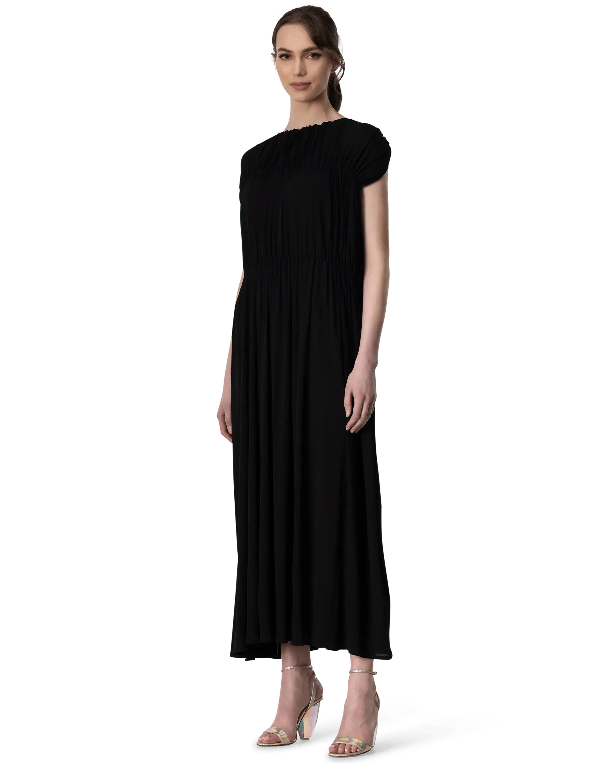 Stylish Floral Print Banded Short Sleeve Maxi Dress for Women - Summer Beach Vacation & Casual Outfit