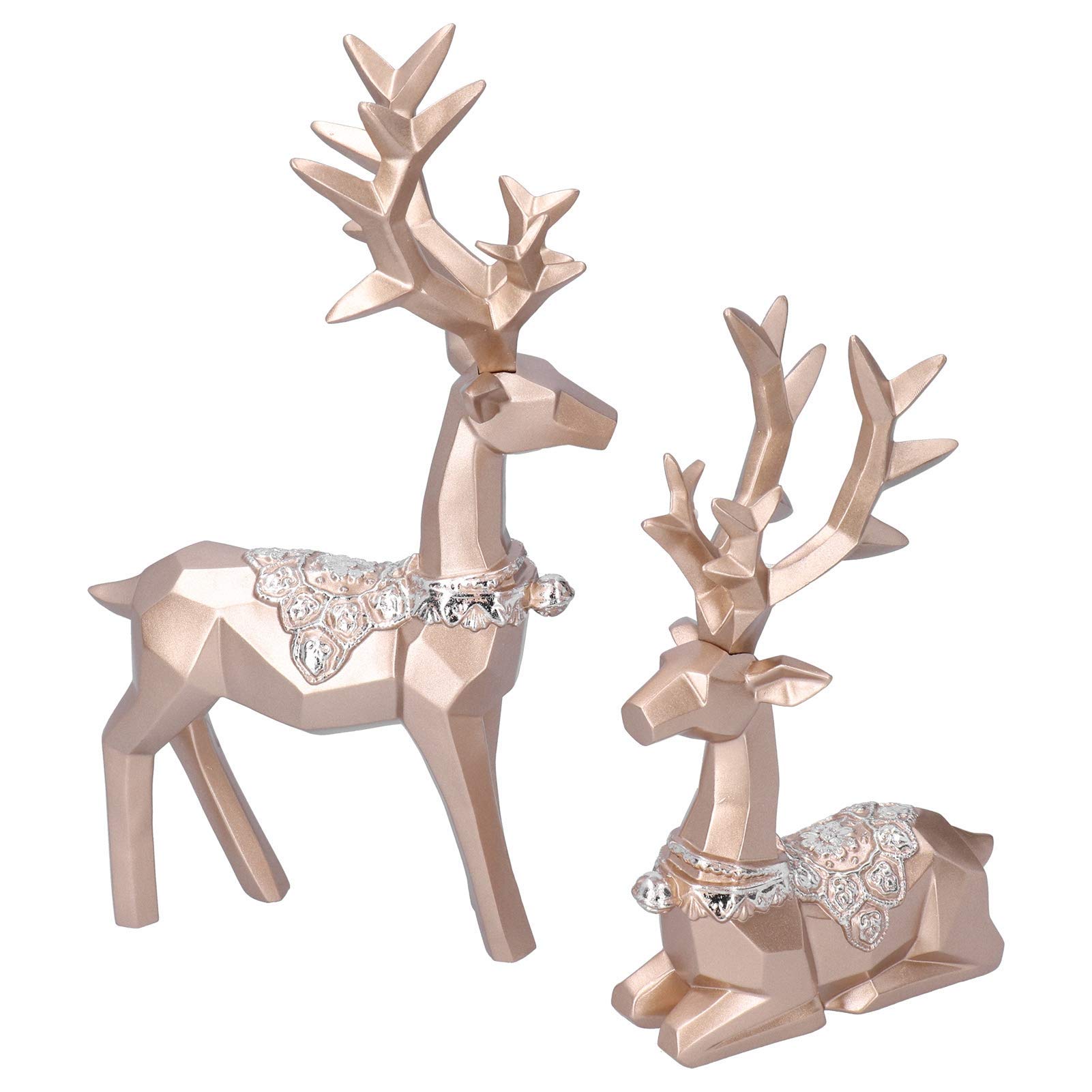 JYKFJ Elk Sculpture - Handcrafted Tabletop Decor, Lightweight Geometric Design, Realistic Animal Figurine for Home & Office - Perfect Gift for Men & Women