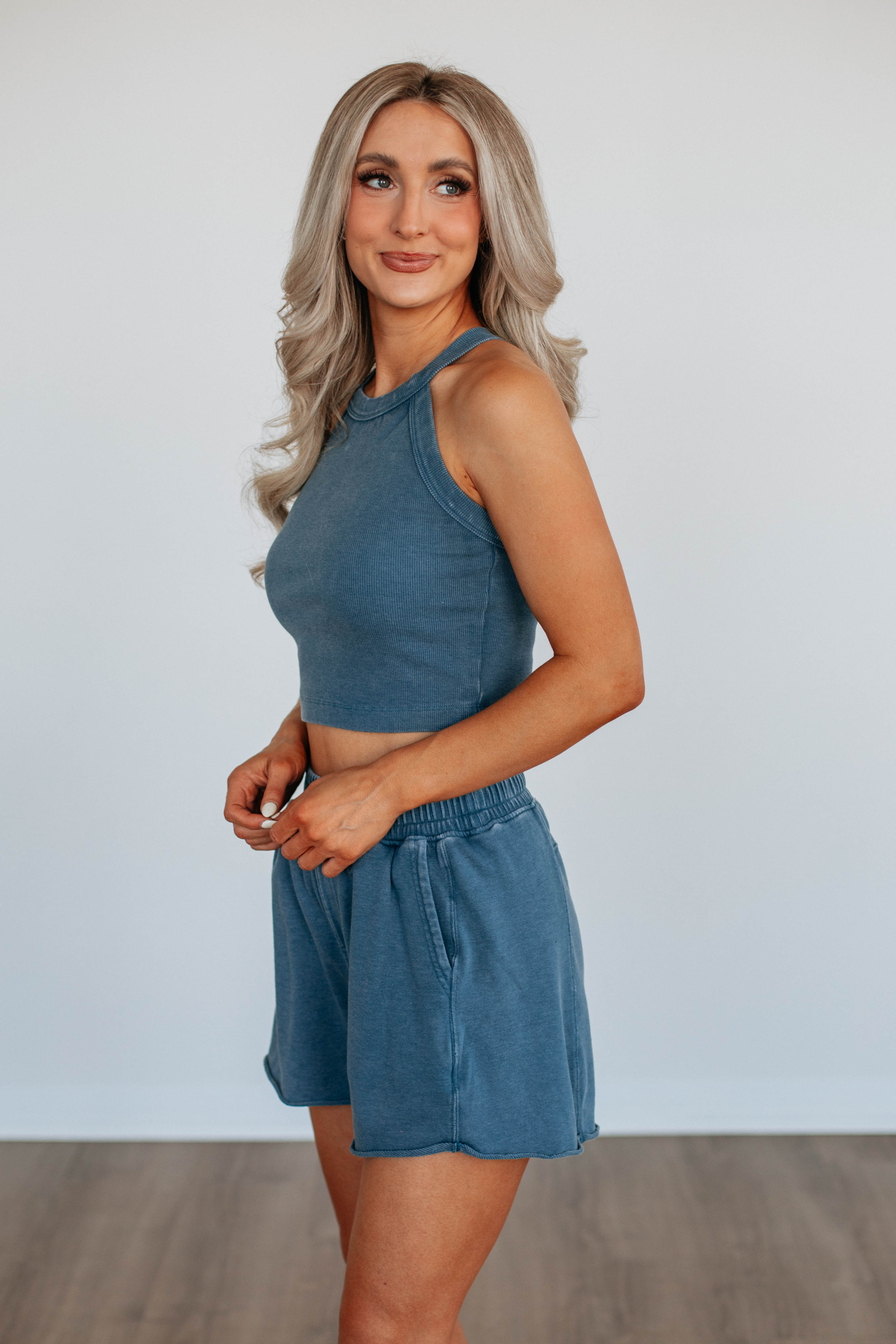 Chann Ribbed Tank Top for Women - Deep Sea Blue Sleeveless Casual Shirt - Perfect for Summer Outfits, Beachwear, and Layering