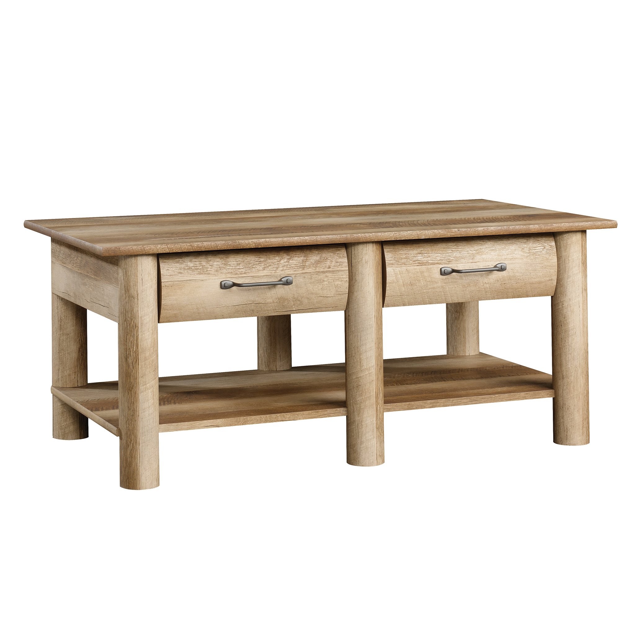 Sauder Boone Mountain Coffee Table - Rustic Craftsman Oak Finish for Living Room, Lounge & Home Decor