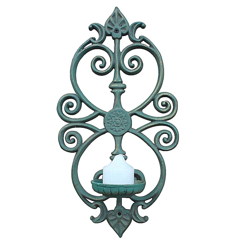 Vintage Cast Iron Wall Mount Candle Holder - Antique Hanging Sconce for Home Decor, Wedding & Romantic Ambiance Lighting - Perfect for Living Room, Bedroom, Dining Room & Outdoor Spaces