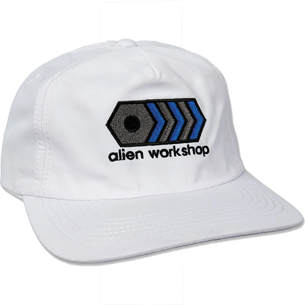 Alien Workshop Bolts Skateboard Hat - Adjustable White Snapback Cap for Men & Women - Perfect for Skateboarding, Streetwear, and Casual Outfits