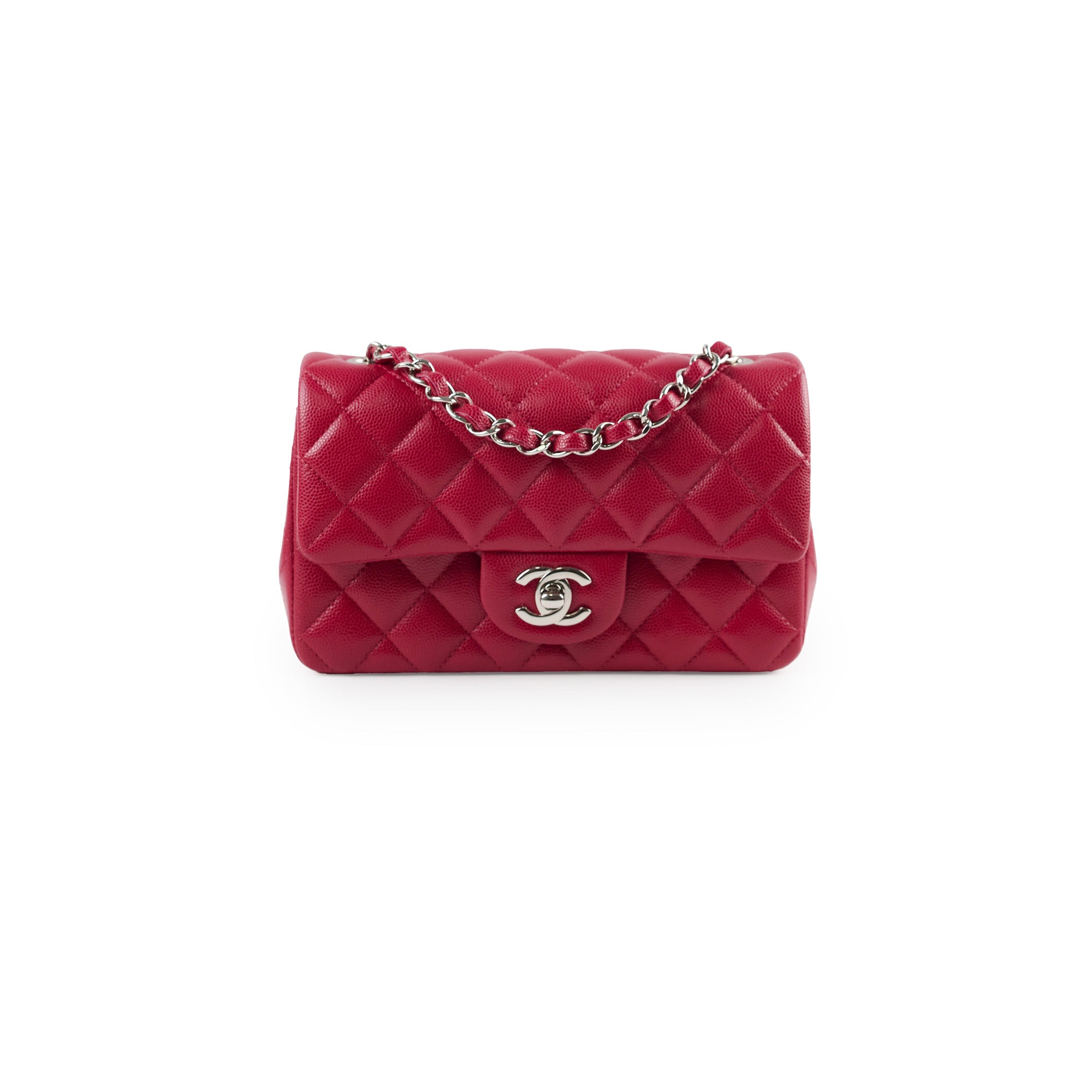 Chanel Caviar Mini Rectangular Flap Bag 26cm Red - Luxury Designer Crossbody Purse for Women | Perfect for Evening Parties, Date Nights & Special Occasions