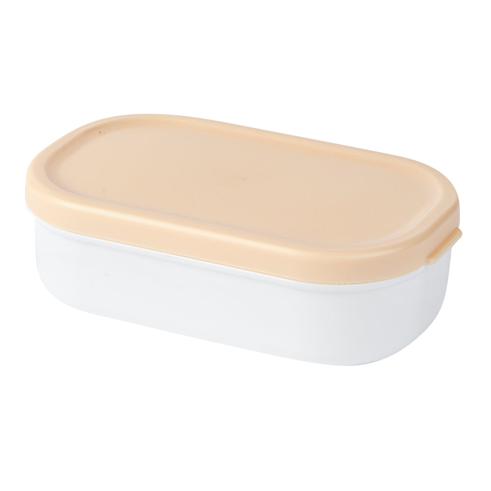Bento Tek 3 oz White Buddha Box Snack & Sauce Containers with Beige Lids - 4 Pack (3.75