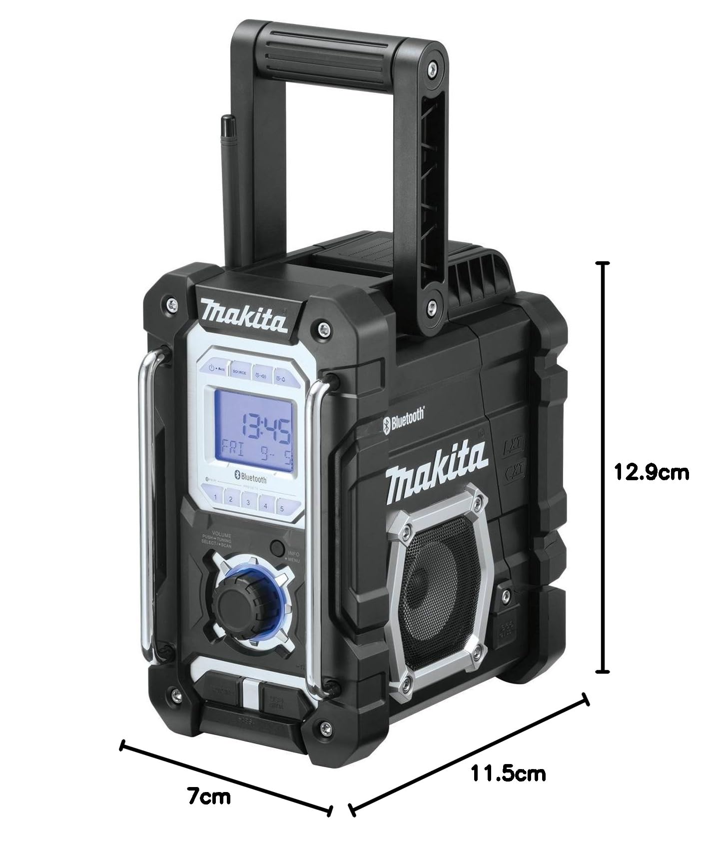 Makita XRM06B 18V LXT Lithium-Ion Cordless Bluetooth Job Site Radio - Portable Worksite Speaker with USB Charging for Construction, Outdoor & DIY Projects