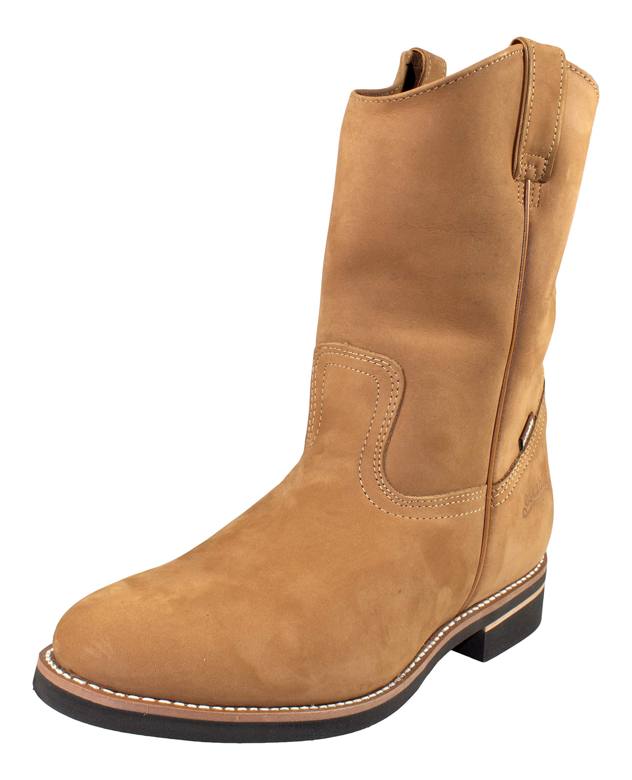 Men's Work Boots - Establo Nubuck Leather Safety Shoes in Cinnamon Brown with Round Toe | Durable Construction for Outdoor Jobs & Heavy Duty Work