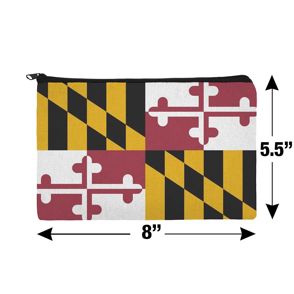 Maryland State Flag Makeup Bag - Waterproof Cosmetic Organizer Pouch for Travel, Gym & Daily Essentials | Perfect for Makeup Brushes, Toiletries & School Supplies