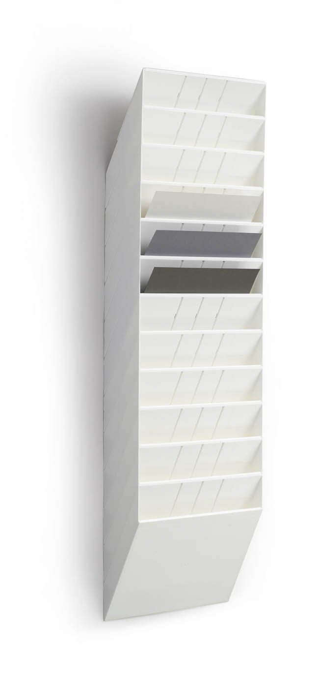 Durable FLEXIBOXX 12 A4 Landscape Wall Mounted Document Holder - White | Organize Flyers, Brochures, Magazines | Perfect for Offices, Schools, Retail Stores & Home Organization