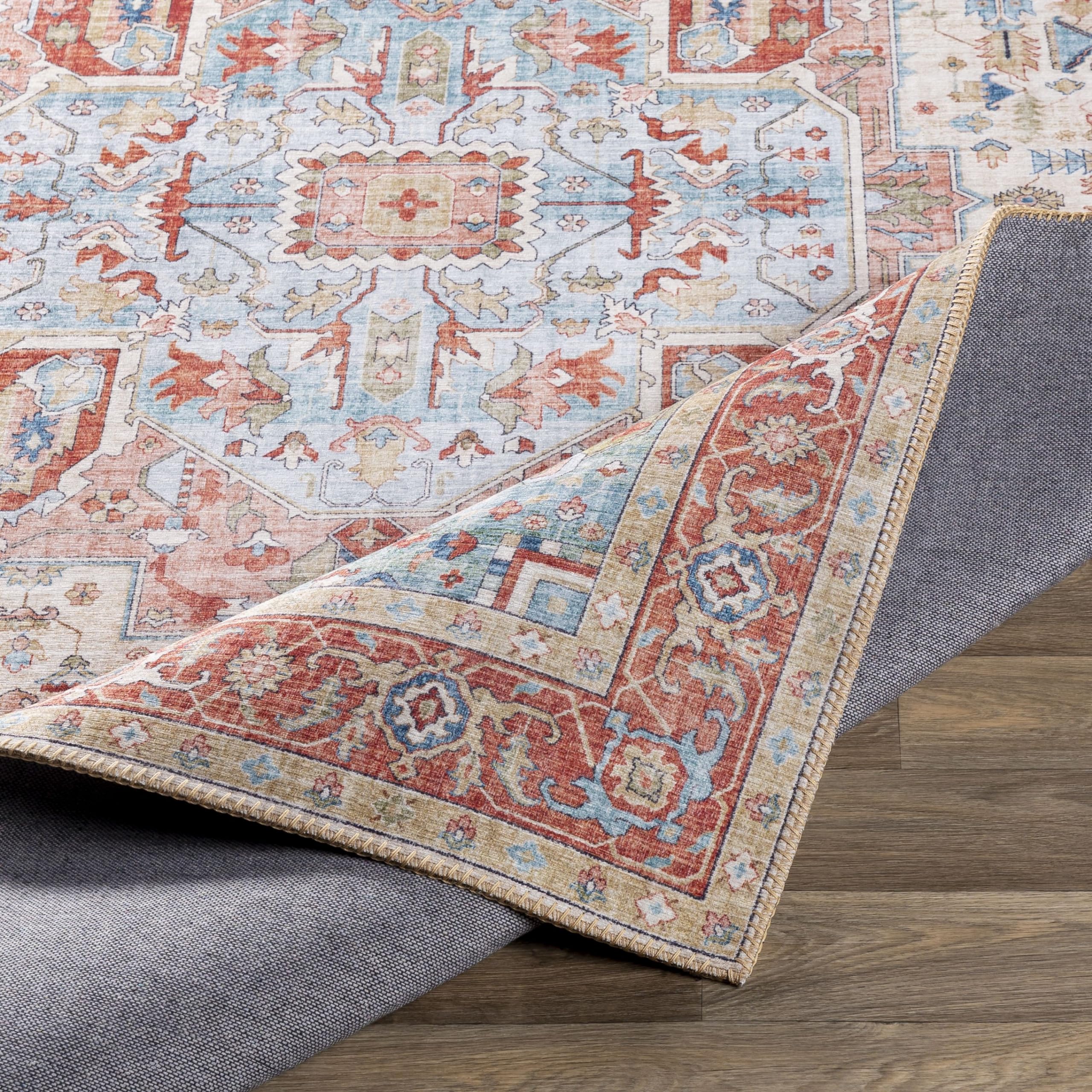 Mark&Day 4x6 Traditional Beige Area Rug - Soft Plush Carpet for Living Room, Bedroom, Kitchen - Non-Slip Comfortable Floor Mat (3'6