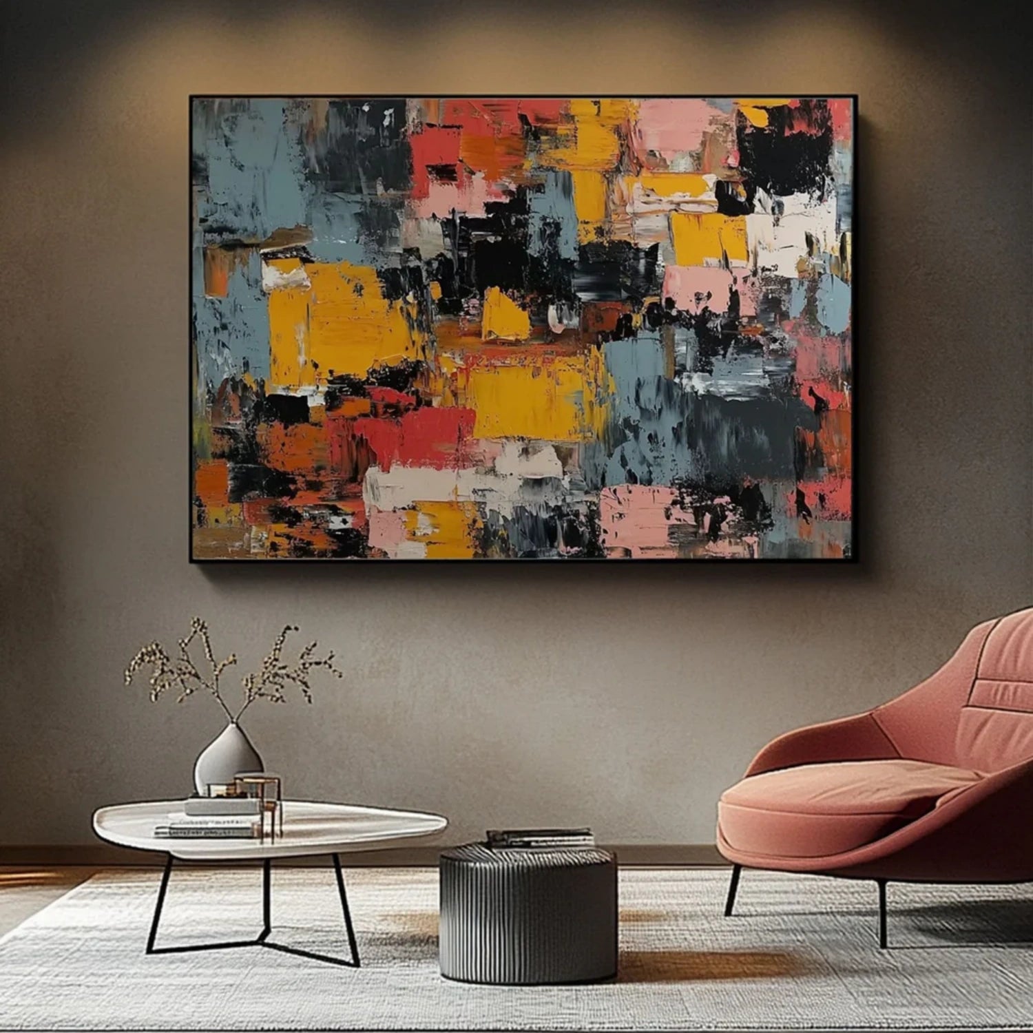 Pollock Art #JP001 - Abstract Expressionist Painting for Home & Office Decor | Perfect for Living Rooms, Bedrooms, and Creative Spaces