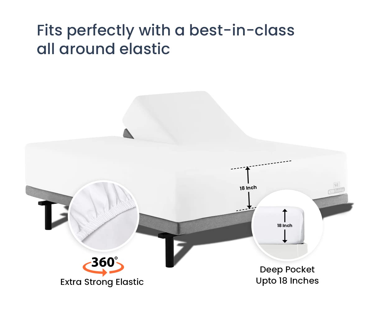 Premium 1000 Thread Count Egyptian Cotton Split King Sheet Set - 28