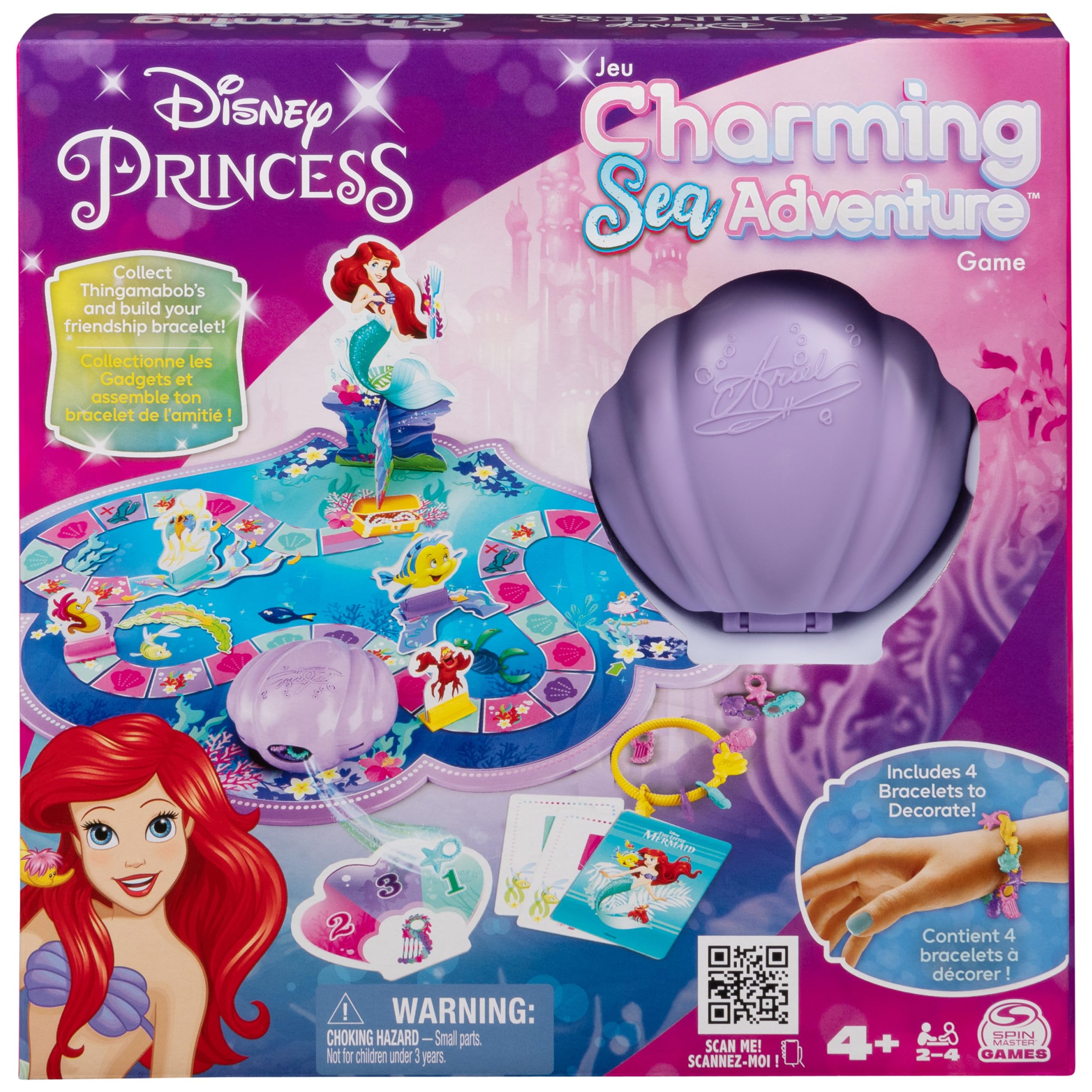 Disney Princess Little Mermaid Game for Kids - Charming Sea Adventure, Ages 4+ (2-4 Players) | Family Board Game Night