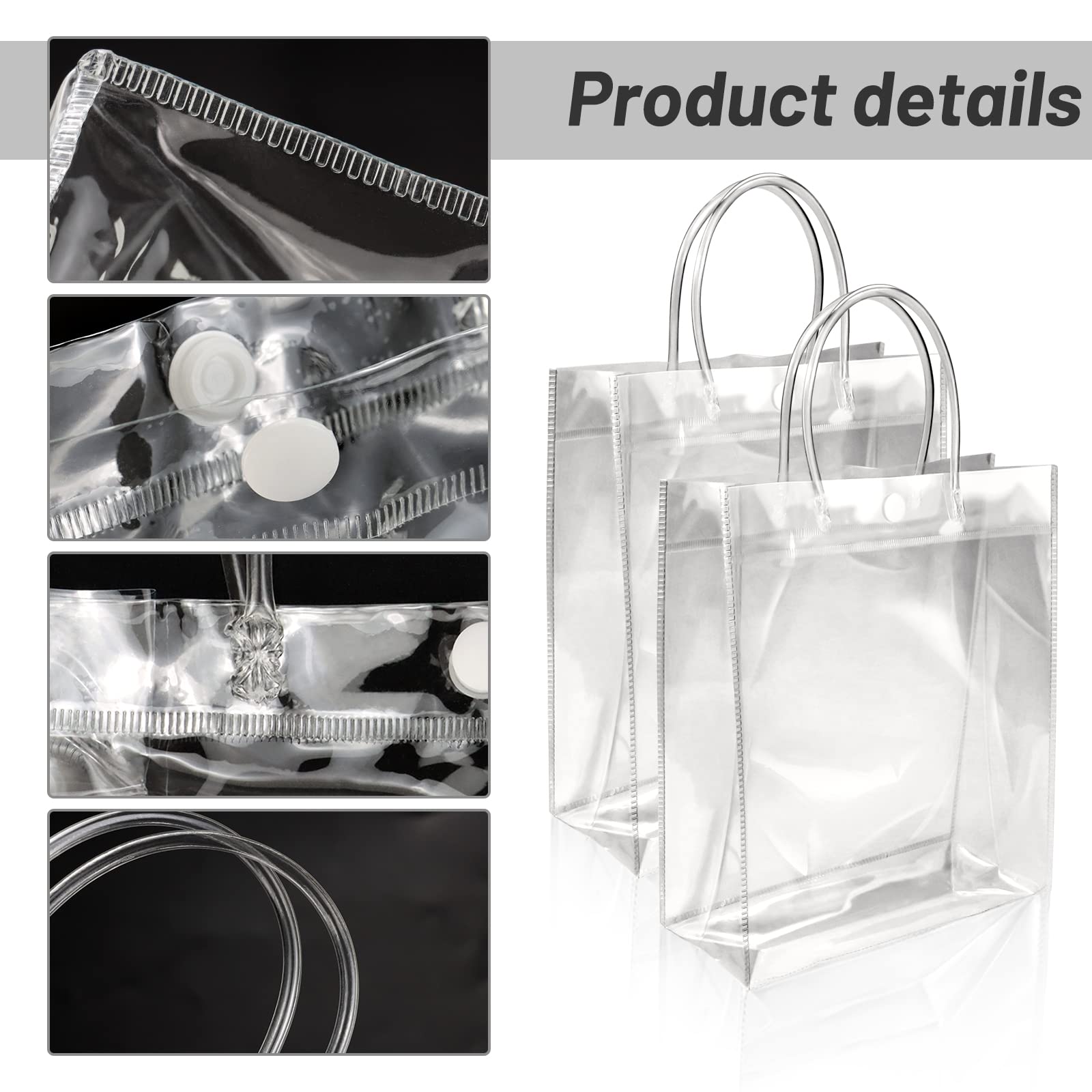 BadenBach 20-Pack Large Clear Gift Bags with Handles, 9.8