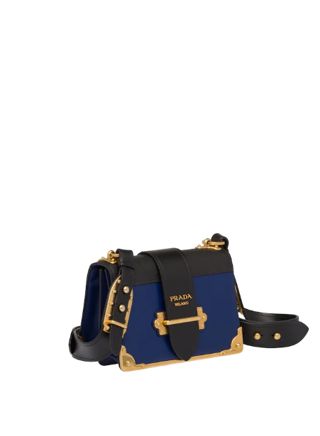 Prada Cahier Genuine Leather Shoulder Bag for Women - Blue Luxury Handbag | Perfect for Work, Travel & Evening Events