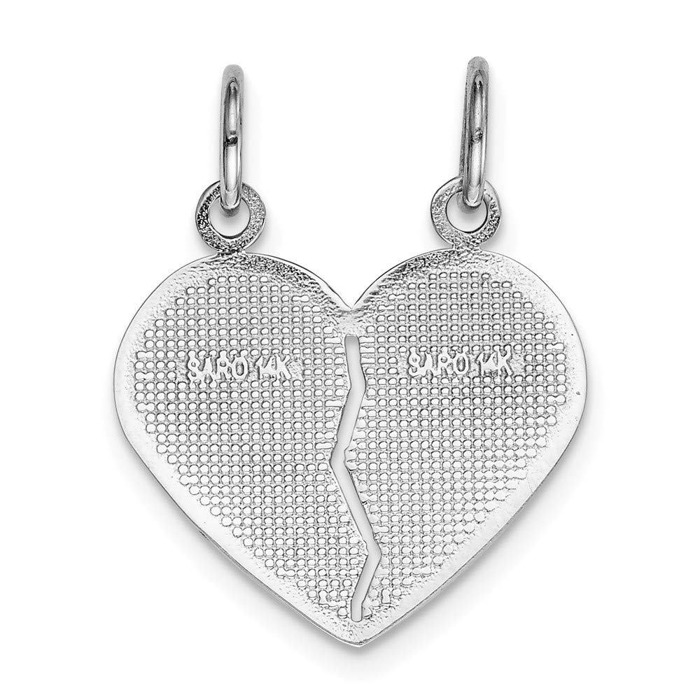 Roy Rose Jewelry 14K White Gold Mother Daughter Heart Charm Set - Perfect for Birthday Gifts, Anniversary Presents & Special Occasions