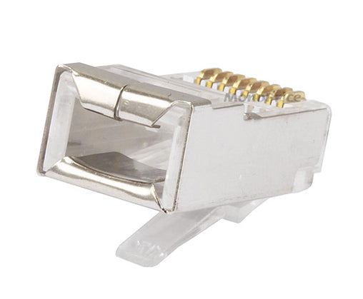 50PK CAT6 RJ45 Shielded Pass Through Modular Connectors - High Speed Ethernet Cable Plug for Network Installation & Office Setup