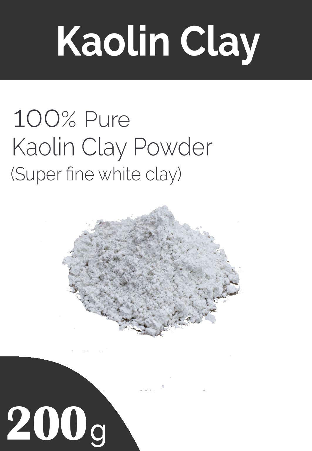 Pure Natural Kaolin Clay Powder for Acne Treatment, Blackhead Removal & Radiant Skin - 200g | DIY Face Mask, Body Scrub & Spa Quality Skincare