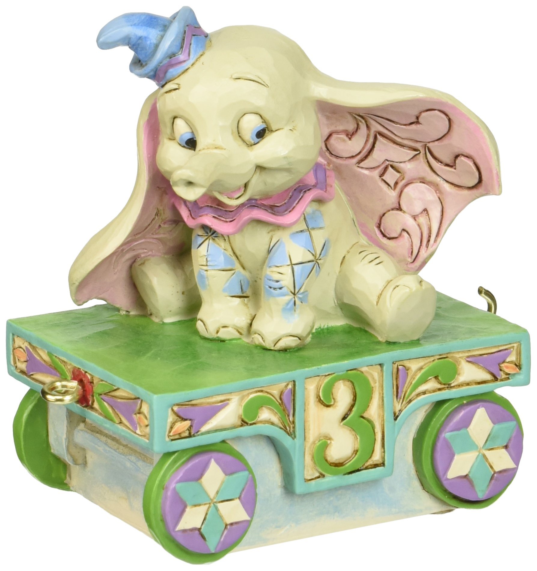 Disney Traditions Dumbo Baby Birthday Train Figurine - Jim Shore Collectible, 3.5