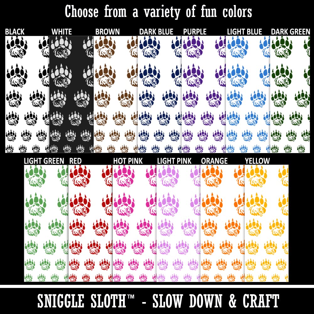 Grizzly Bear Head & Claw Temporary Tattoo Set - Waterproof Fake Body Art - Black (1 Sheet) - Perfect for Halloween Costumes, Cosplay & Festival Body Decorations