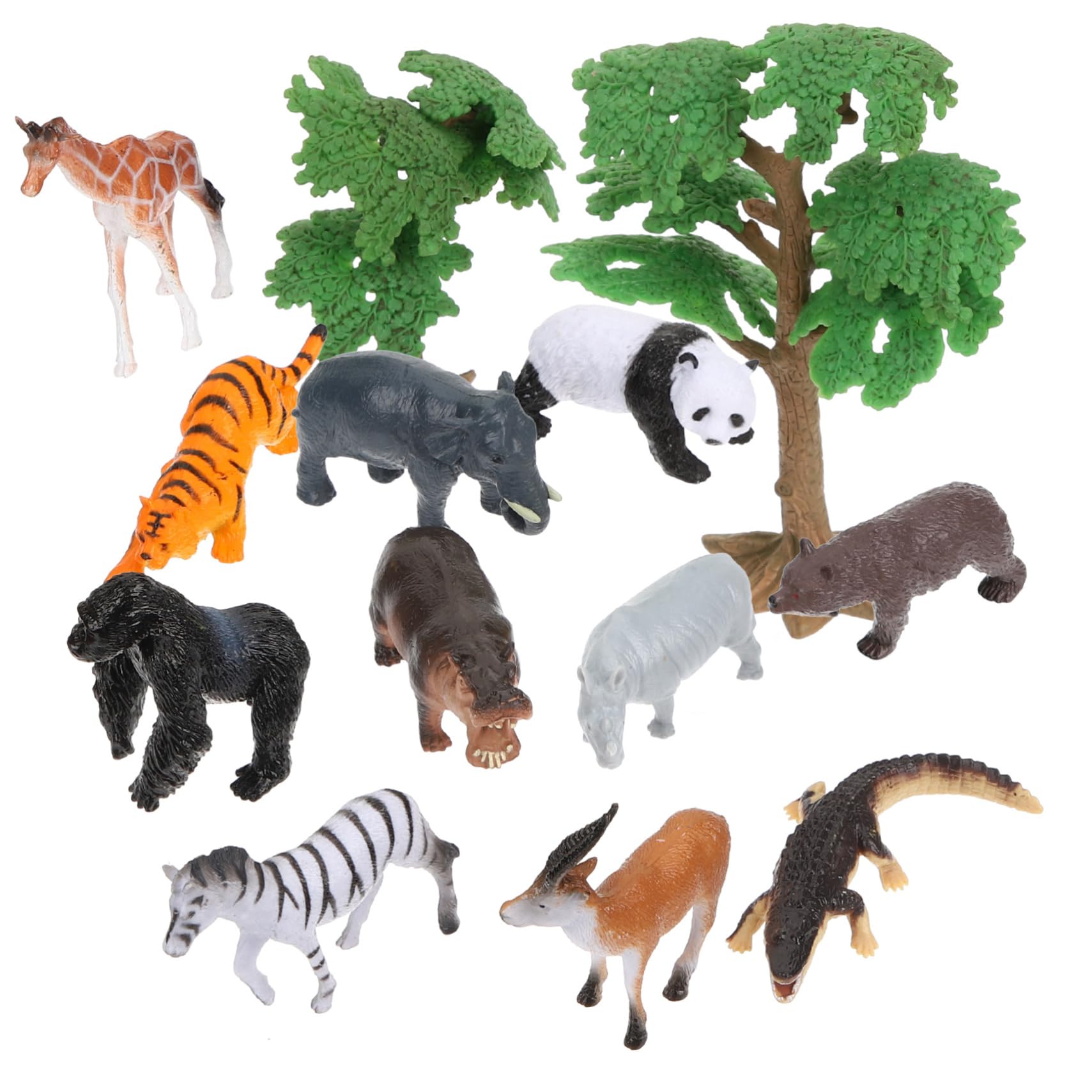 14-Piece Woodland Animal Figurines Set - Lion, Deer, Fox & More - Miniature Plastic Wildlife Toys for Sand Table, Diorama & Toddler Play - Perfect for Sensory Bins, Nature Scenes & Educational Playtime