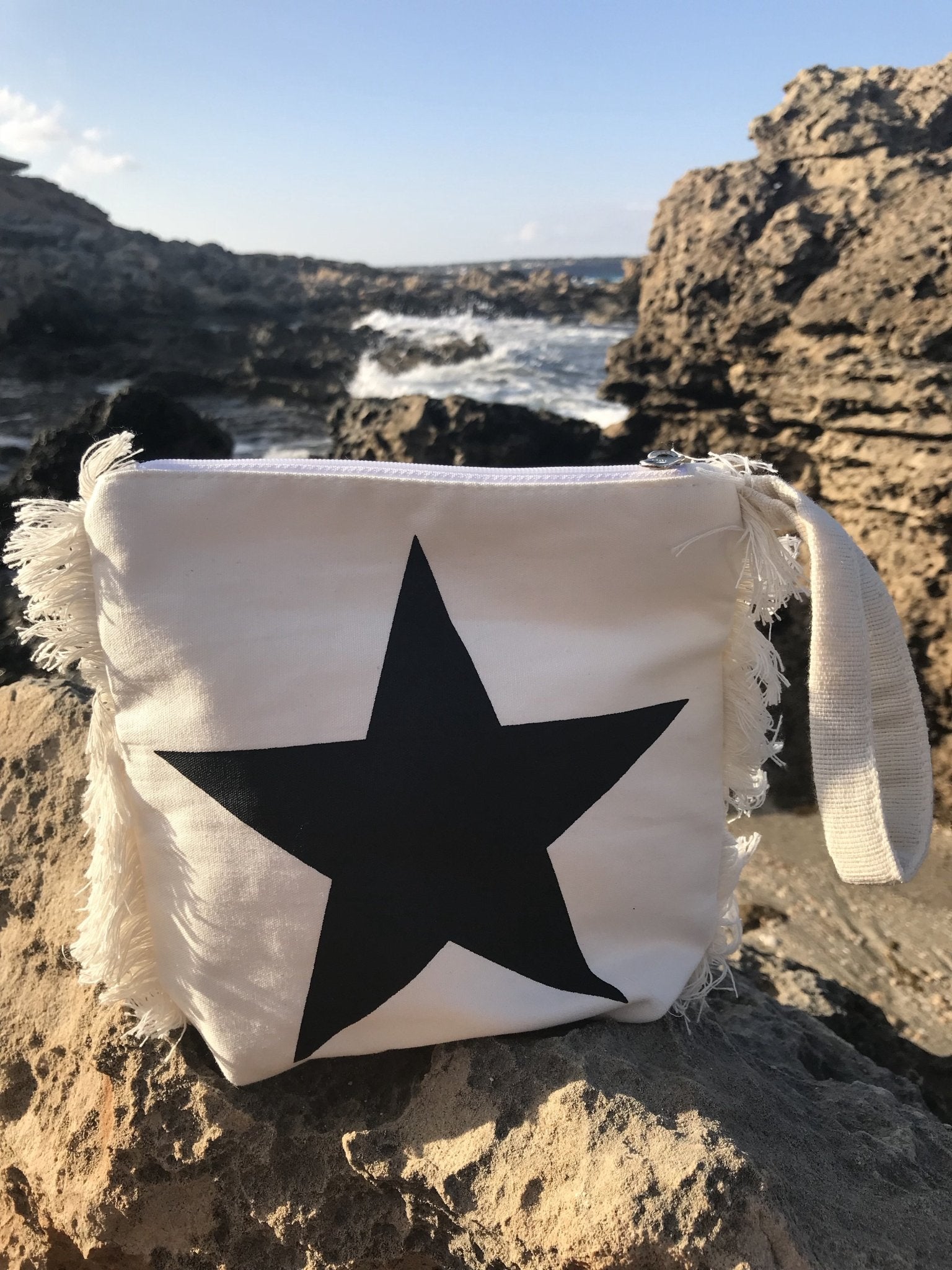 Ibiza Star Small Cosmetic Bag for Travel & Makeup Organizer - Portable Waterproof Makeup Pouch for Women, Perfect for Gym, Beach & Everyday Essentials