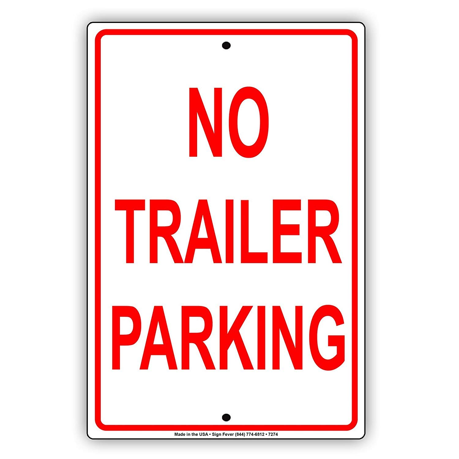 12x16 Inches Vintage Metal Deco Sign - No Trailer Parking Tin Road Sign for Garage, Man Cave & Outdoor Decor